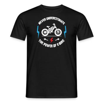 Ne sous-estimez jamais la puissance du vélo électrique - T-shirt homme - noir - Devant - AI Model Male 178 light (178cm)