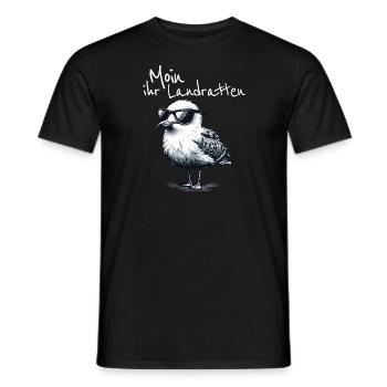 Moin you landlubbers Funny Seagull Saying - Men's T-Shirt - black - Front - AI Model Male 178 light (178cm)