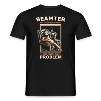 Beamter im Ruhestand nicht mehr mein Problem - Männer T-Shirt - Schwarz - Vorne - AI Model Male 178 light (178cm)