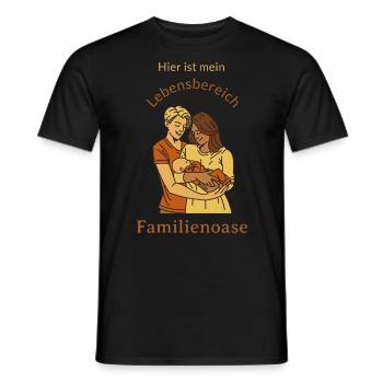 Voici mon espace de vie : une familiale - T-shirt homme - noir - Devant - AI Model Male 178 light (178cm)