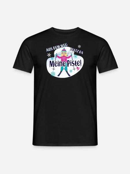 Skifahrer Ski Outfit Skisport Spruch Skiäuferin - Männer T-Shirt - Schwarz
