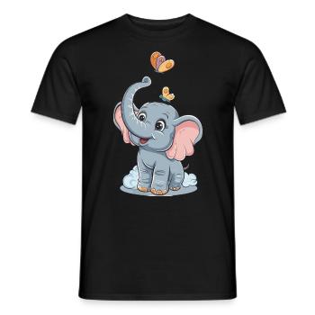 Niedlicher Elefant für Kinder für Kinder - Männer T-Shirt - Schwarz - Vorne - AI Model Male 178 light (178cm)
