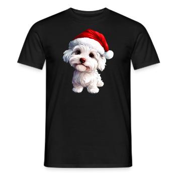 Chien Père Noël - T-shirt homme - noir - Devant - AI Model Male 178 light (178cm)