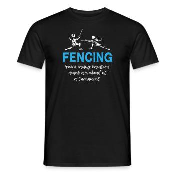 Week-end d’escrime lors d’un tournoi - T-shirt homme - noir - Devant - AI Model Male 178 light (178cm)