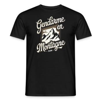 Gendarme en Montagne PGHM - T-shirt homme - noir - Devant - AI Model Male 178 light (178cm)