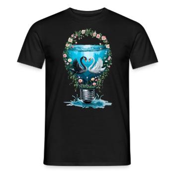Eleganter Schwan für Schwan Fan - Männer T-Shirt - Schwarz - Vorne - AI Model Male 178 light (178cm)