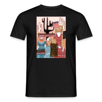 Ouest #4 - T-shirt homme - noir - Devant - AI Model Male 178 light (178cm)