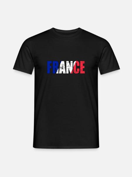 Frankreich - France Flagge Fußball - Männer T-Shirt - Schwarz