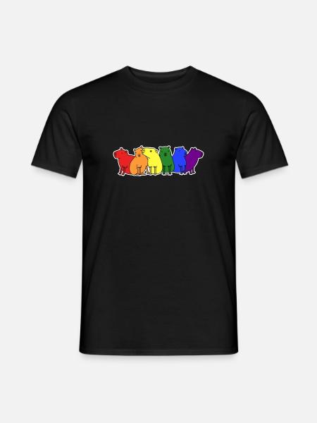 Drapeau LGBT + capybara design pour les personnes LGBT + - T-shirt homme - noir