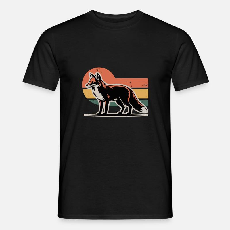 Fuchs Tier - Männer T-Shirt - Schwarz
