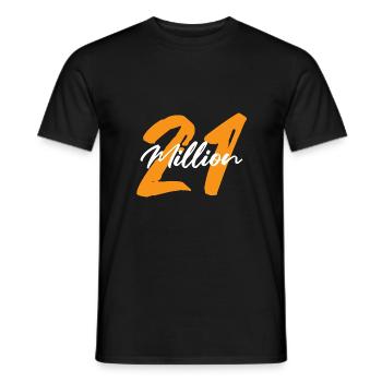 21 millions de crypto-monnaie Bitcoin Blockchain - T-shirt homme - noir - Devant - AI Model Male 178 light (178cm)