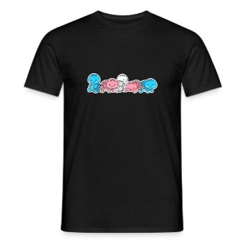 Trans flag turtle design for trans people - Men's T-Shirt - black - Front - AI Model Male 178 light (178cm)