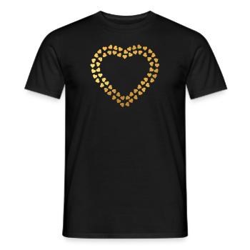 Golden Hearts Wedding Shirts - T-shirt homme - noir - Devant - AI Model Male 178 light (178cm)