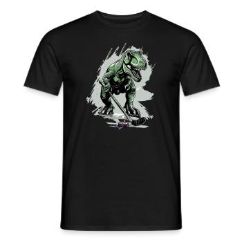 T-Rex Ice Hockey Dino Bestseller Winter Sports - Men's T-Shirt - black - Front - AI Model Male 178 light (178cm)