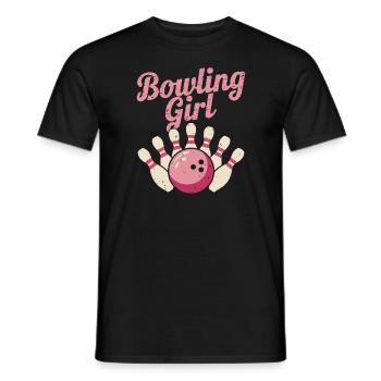 Bowling Girl Bowler - Männer T-Shirt - Schwarz - Vorne - AI Model Male 178 light (178cm)