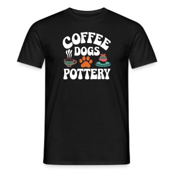 Poterie Café, Chiens & Poterie - T-shirt homme - noir - Devant - AI Model Male 178 light (178cm)