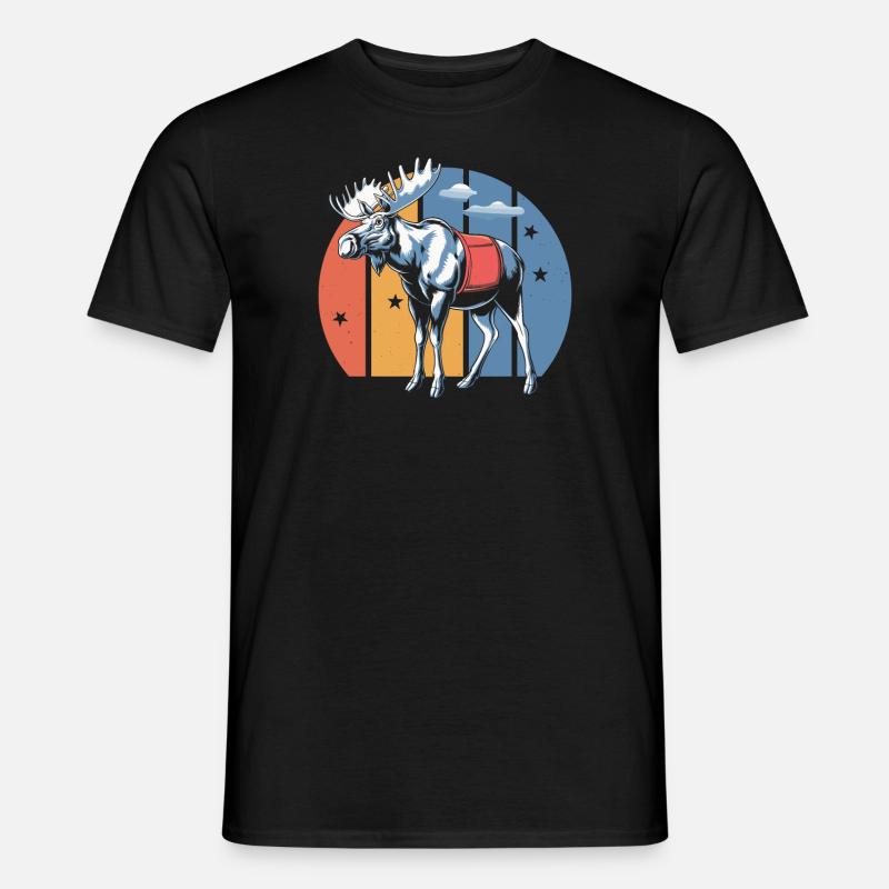Elch - Männer T-Shirt - Schwarz