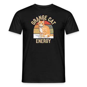 Tabby Orange Katze Katzenliebhaber - Männer T-Shirt - Schwarz - Vorne - AI Model Male 178 light (178cm)
