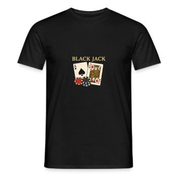 Blackjack – Das Spiel mit der magischen 21 - Männer T-Shirt - Schwarz - Vorne - AI Model Male 178 light (178cm)