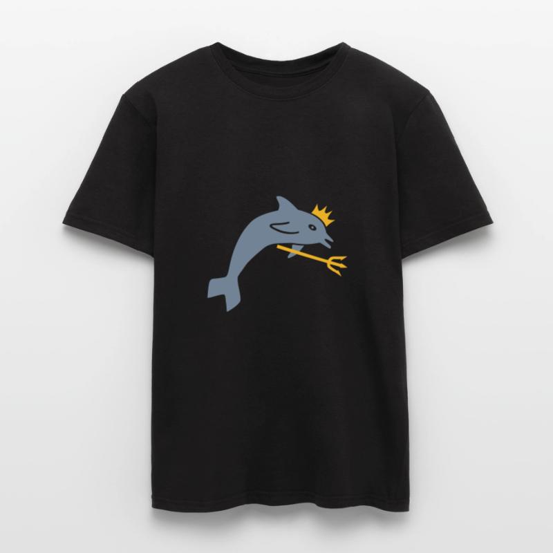 ★ couleurs de conception modifiables ★ dauphin, couronne, trident T-shirt homme