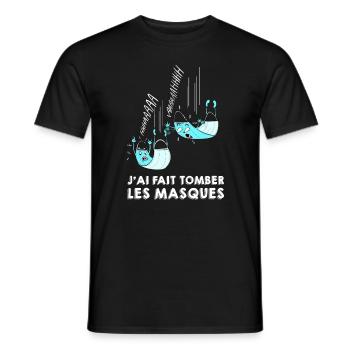 Faire tomber les masques - T-shirt homme - noir - Devant - AI Model Male 178 light (178cm)