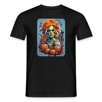 Modèle vierge de femme zombie d’Halloween 1.3 - T-shirt homme - noir - Devant - AI Model Male 178 light (178cm)