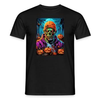 Halloween Zombie Blankovorlage 1.10 - Männer T-Shirt - Schwarz - Vorne - AI Model Male 178 light (178cm)