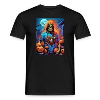Halloween Zombie Blankovorlage 1.8 - Männer T-Shirt - Schwarz - Vorne - AI Model Male 178 light (178cm)