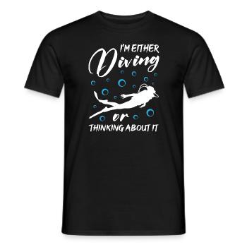 Soit je plonge, soit j’y pense - T-shirt homme - noir - Devant - AI Model Male 178 light (178cm)