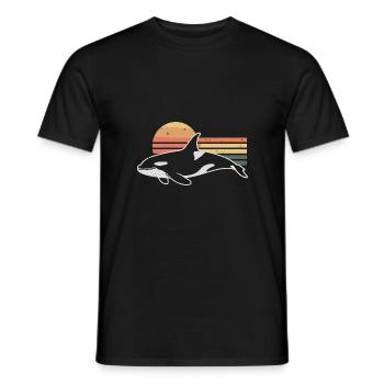 Rétro Orque Épaulard Épaulard Épaulard Orque - T-shirt homme - noir - Devant - AI Model Male 178 light (178cm)