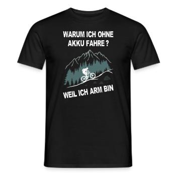 E-Bike, Mountainbike, bergauf, radfahren, Berge - Männer T-Shirt - Schwarz - Vorne - AI Model Male 178 light (178cm)