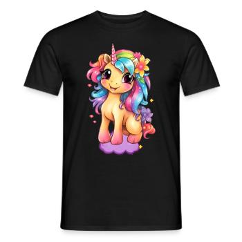Cute unicorn - Men's T-Shirt - black - Front - AI Model Male 178 light (178cm)