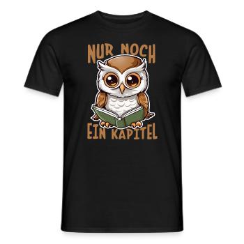 Buch Bücherwurm Eule Leseratte Lesen Bibliothek - Männer T-Shirt - Schwarz - Vorne - AI Model Male 178 light (178cm)