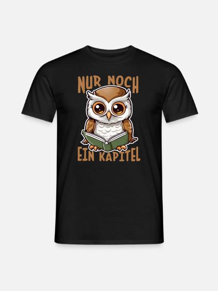 Buch Bücherwurm Eule Leseratte Lesen Bibliothek - Männer T-Shirt - Schwarz