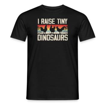 I Raise Tiny Dinosaurs Vintage Retro Chicken - Men's T-Shirt - black - Front - AI Model Male 178 light (178cm)