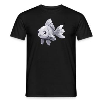 Poisson rouge à queue voilée argentée - T-shirt homme - noir - Devant - AI Model Male 178 light (178cm)