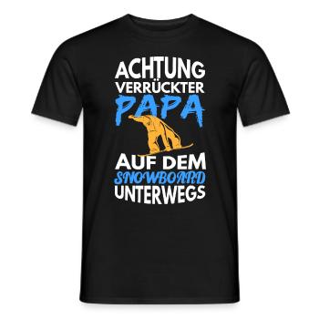 Verrückter Papa auf Snowboard unterwegs -gag shirt - Männer T-Shirt - Schwarz - Vorne - AI Model Male 178 light (178cm)