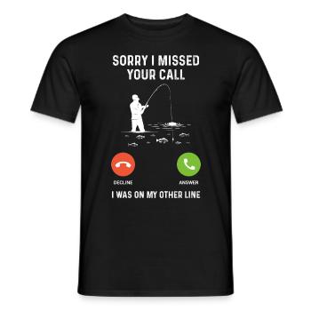 Sorry I missed your call, - Men's T-Shirt - black - Front - AI Model Male 178 light (178cm)
