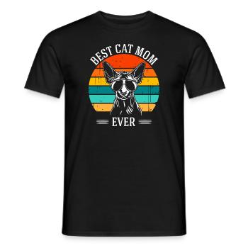 Best Cat Mom Ever Sphynx Cat Cats Wilsigns - Men's T-Shirt - black - Front - AI Model Male 178 light (178cm)