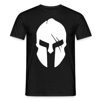 Spartan helmet white / Sparta - Männer T-Shirt - Schwarz - Vorne - AI Model Male 178 light (178cm)