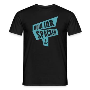 Moin Ihr Spacken Küste Anker - Männer T-Shirt - Schwarz - Vorne - AI Model Male 178 light (178cm)
