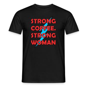 starker Kaffee. starke Frau Grafik - Männer T-Shirt - Schwarz - Vorne - AI Model Male 178 light (178cm)