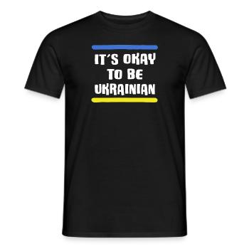 free ukraine slava ukraini zelenskyi ukrainian - Men's T-Shirt - black - Front - AI Model Male 178 light (178cm)