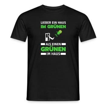 GEGEN GRÜNE T-SHIRT ANTI GRÜN BAERBOCK RAUS CDU - Männer T-Shirt - Schwarz - Vorne - AI Model Male 178 light (178cm)