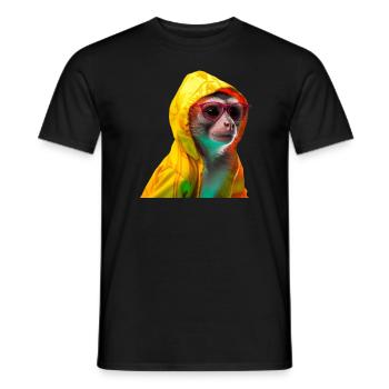 Singe écureuil avec lunettes de soleil Singes cool colorés - T-shirt homme - noir - Devant - AI Model Male 178 light (178cm)