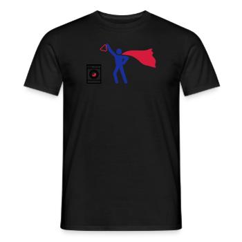waschmaschine waschen HEH 3 farb vektor - Männer T-Shirt - Schwarz - Vorne - AI Model Male 178 light (178cm)