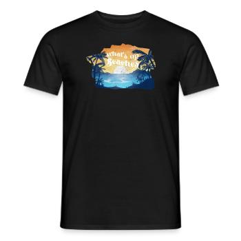 What's Up Beaches - Funny Beach Shirt - Men's T-Shirt - black - Front - AI Model Male 178 light (178cm)