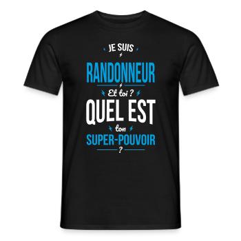 Je suis randonneur -Super-pouvoir - T-shirt homme - noir - Devant - AI Model Male 178 light (178cm)
