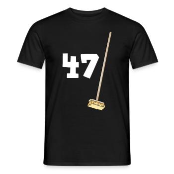47 brooms Birthday 47 years Man or woman - Men's T-Shirt - black - Front - AI Model Male 178 light (178cm)