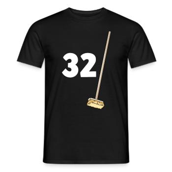32 brooms Birthday Man or woman 32 years - Men's T-Shirt - black - Front - AI Model Male 178 light (178cm)